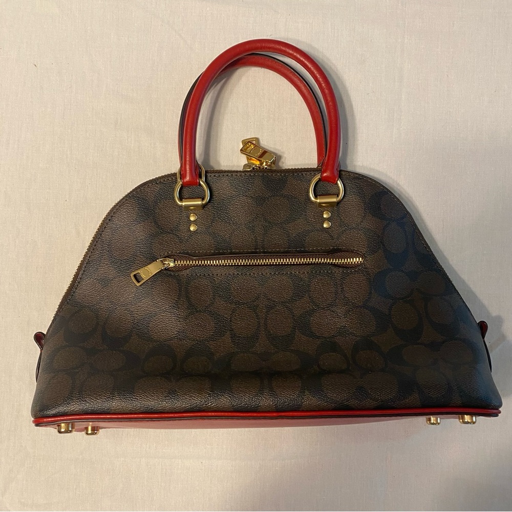 Coach Brown and Red Women's Handbag - Picture 4 of 9